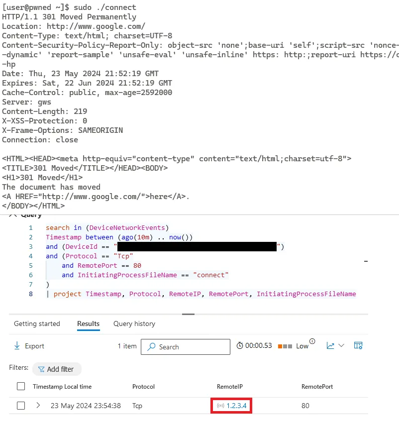 A screenshot of an unnamed EDR console, proving it was affected by the TOCTOU vulnerability